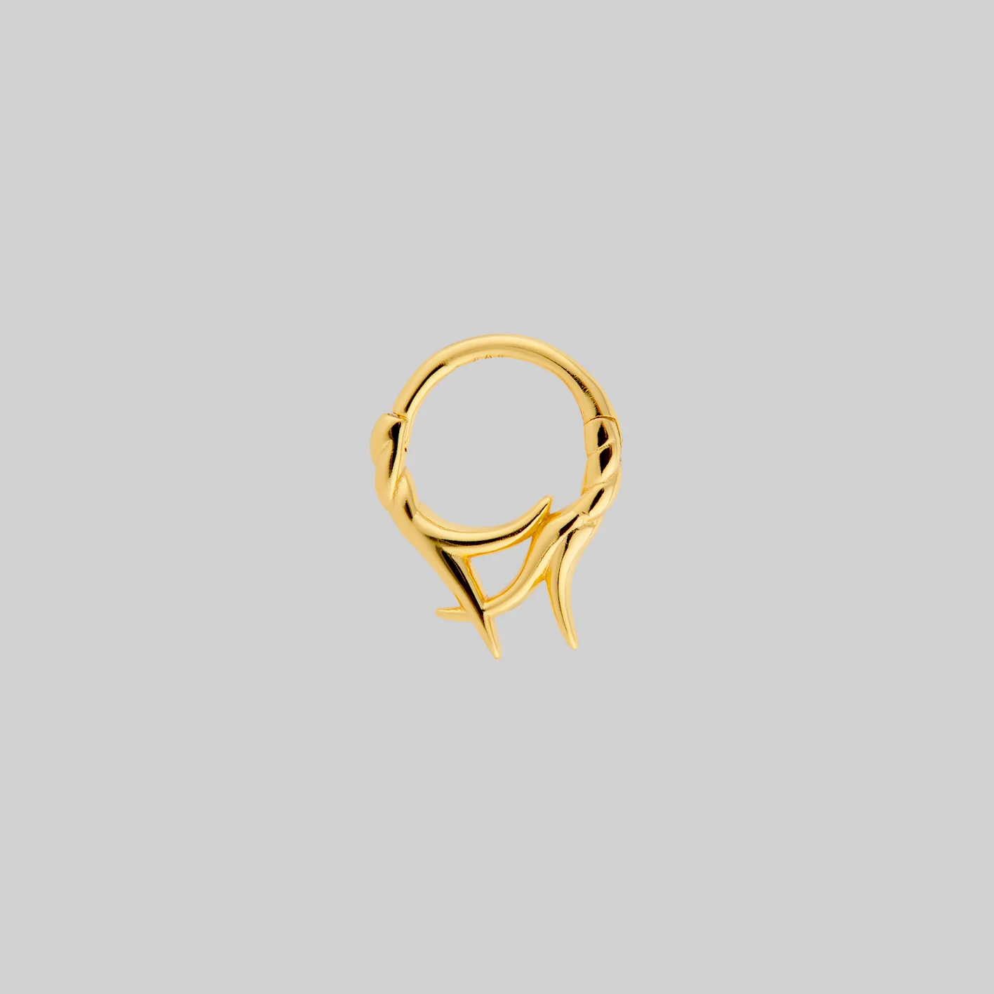 ABANDON. Intertwined Roots Septum Clicker Ring - Gold - Image 2