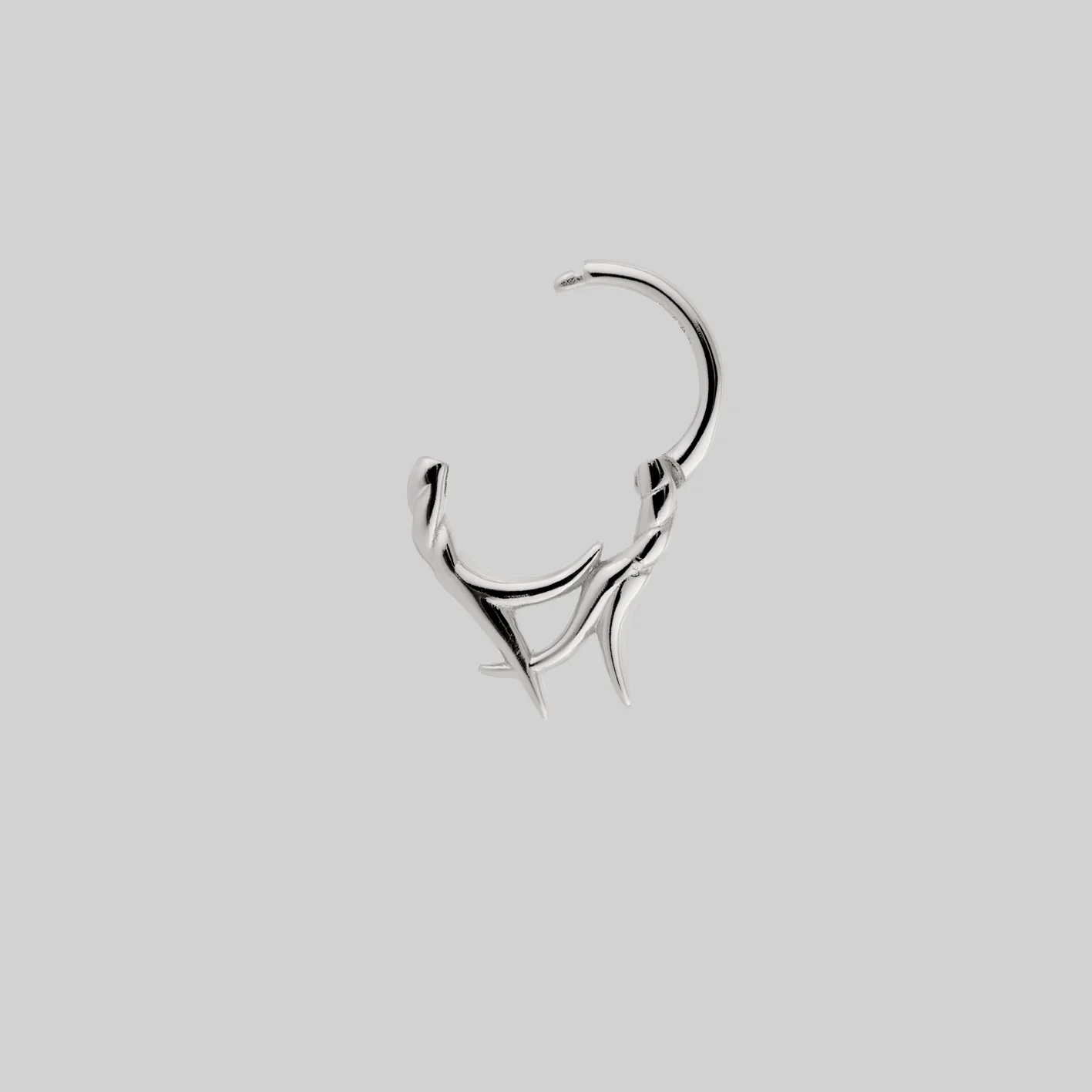ABANDON. Intertwined Roots Septum Clicker Ring - Silver - Image 3