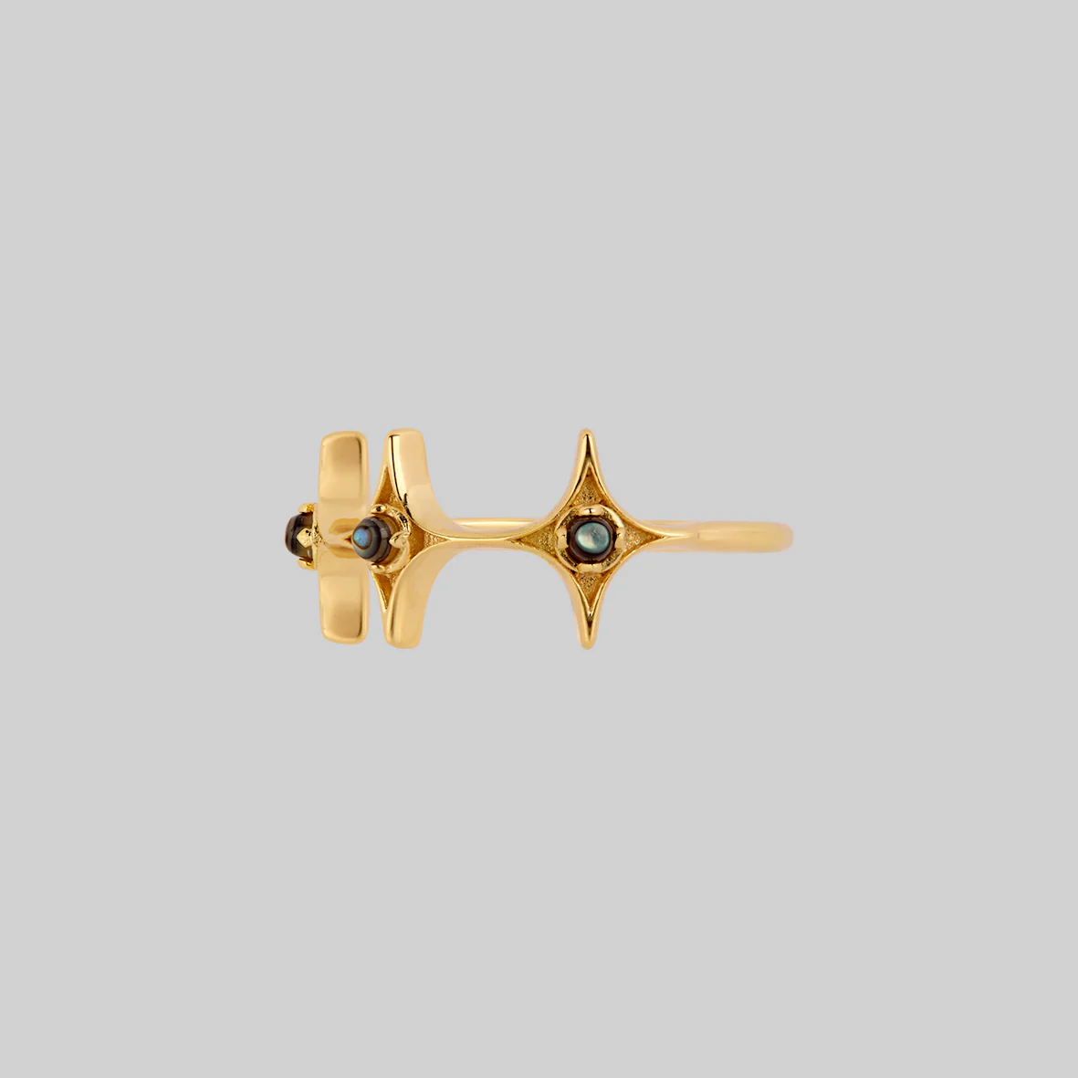 ABYSS. North Star Abalone Shell Ring - Gold - Image 3