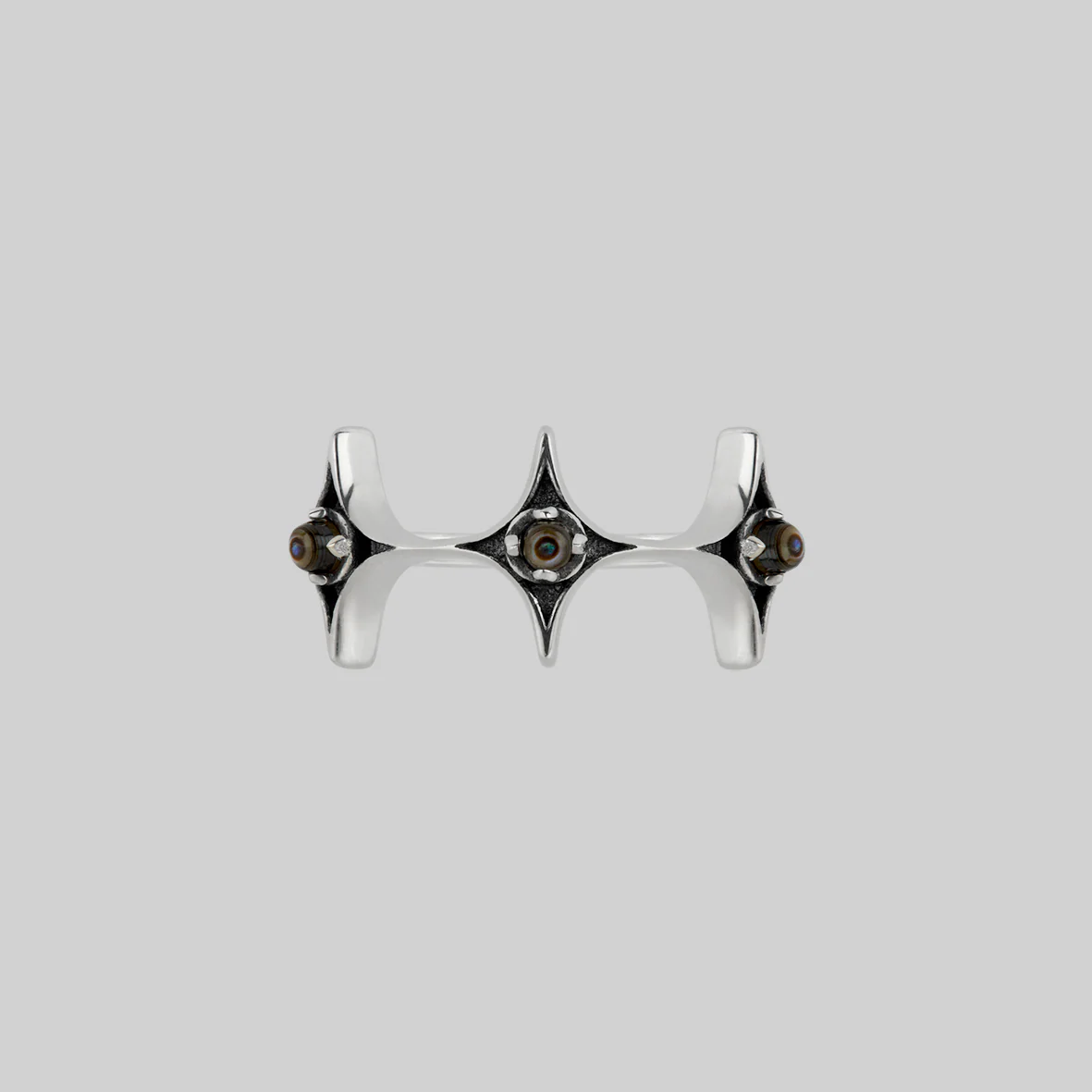 ABYSS. North Star Abalone Shell Ring - Silver