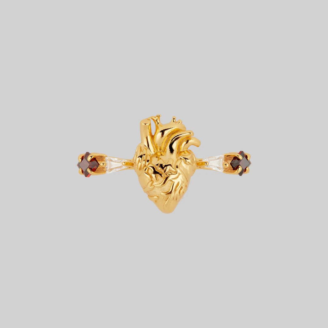 ALL MY HEART. Anatomical Heart Ring - Gold - Image 2