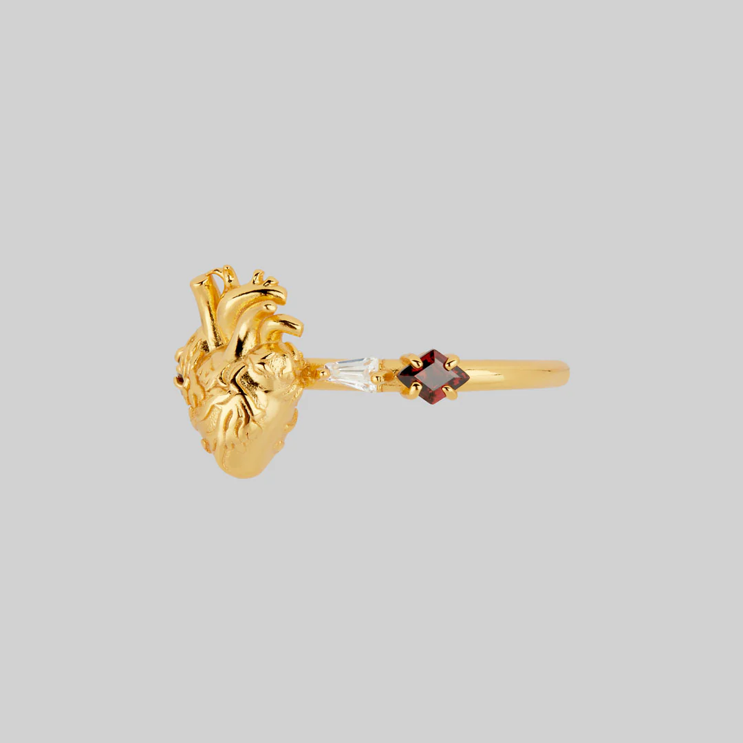 ALL MY HEART. Anatomical Heart Ring - Gold - Image 3