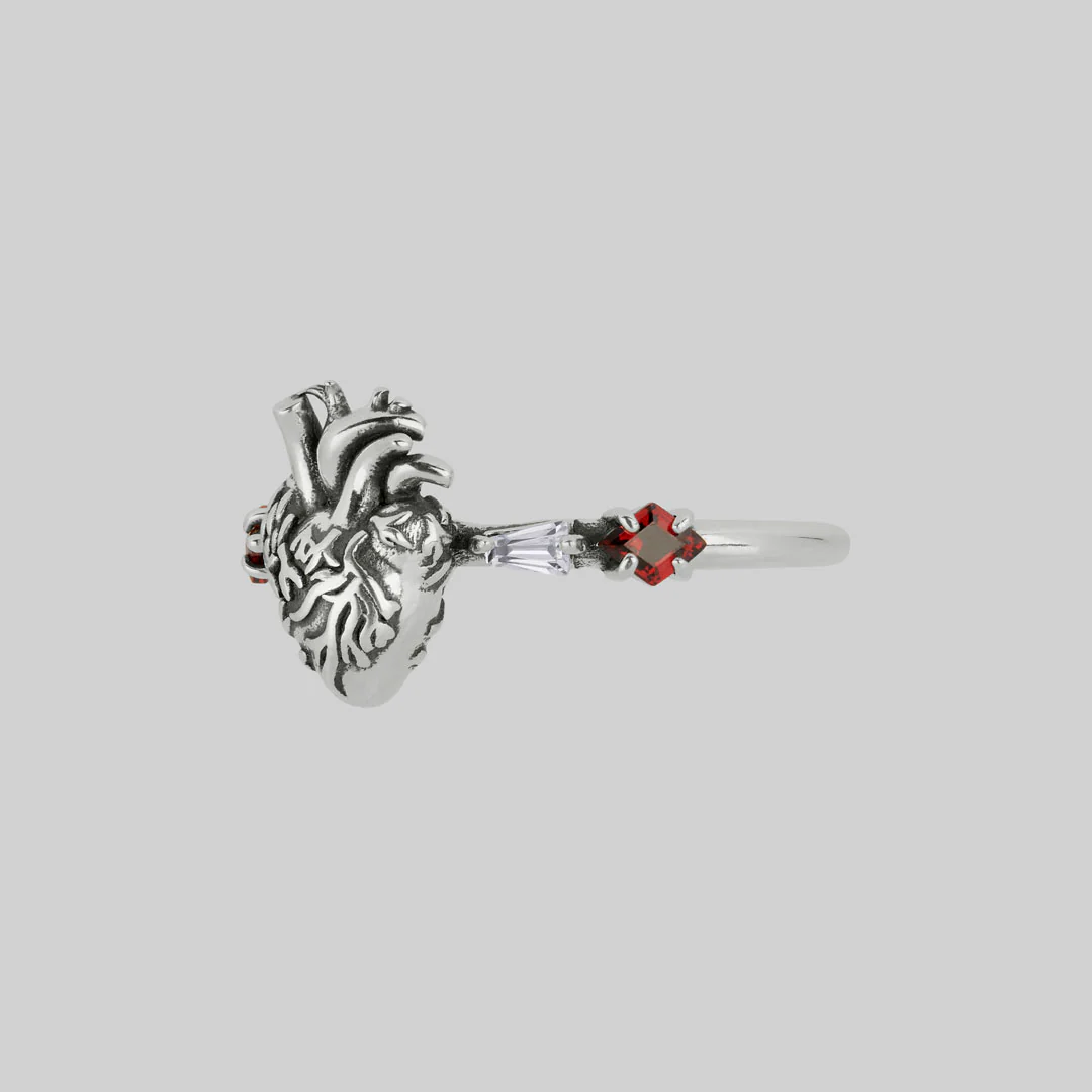 ALL MY HEART. Anatomical Heart Ring - Silver - Image 3