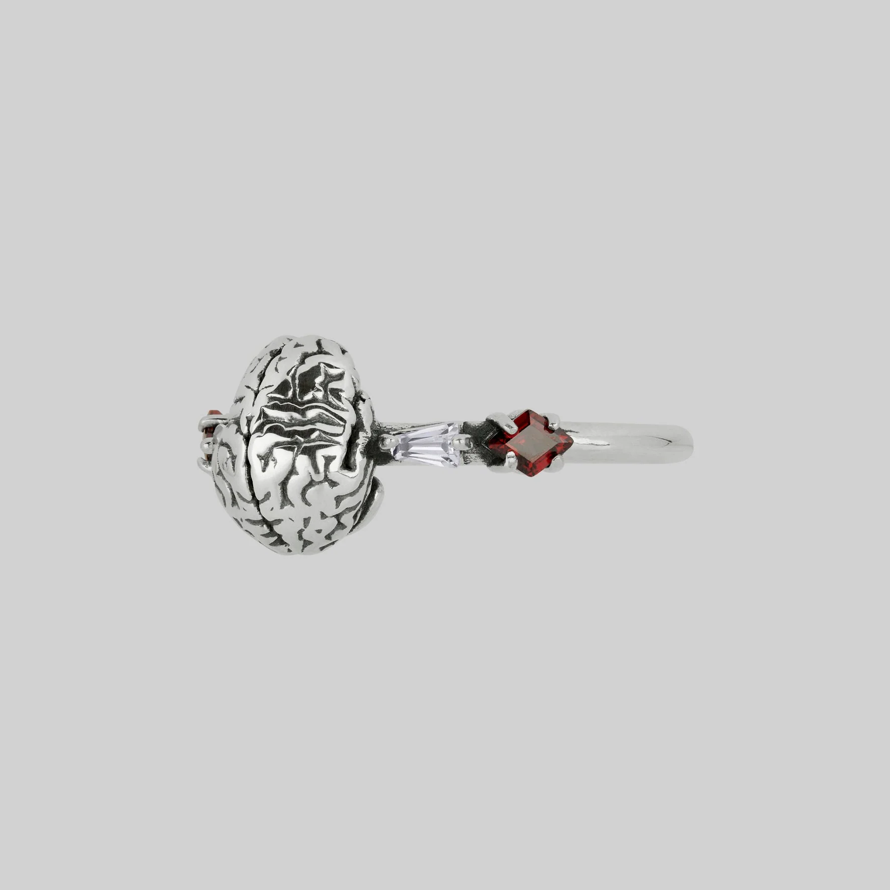 ALL MY MIND. Anatomical Brain Ring - Silver - Image 2