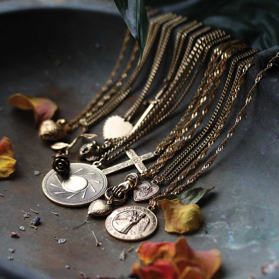 ALL OF ME. Hand Grasping Heart Necklace - Gold - Image 2