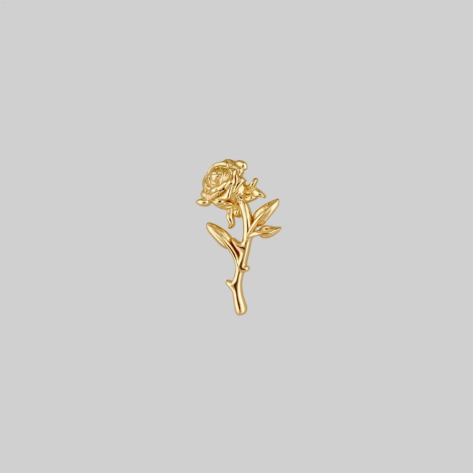 AMOR. Gold Rose Stem Stud Earring - Helix/Tragus - Image 4
