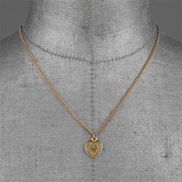 ARDOUR. Sacred Heart Charm Necklace - Gold - Image 3
