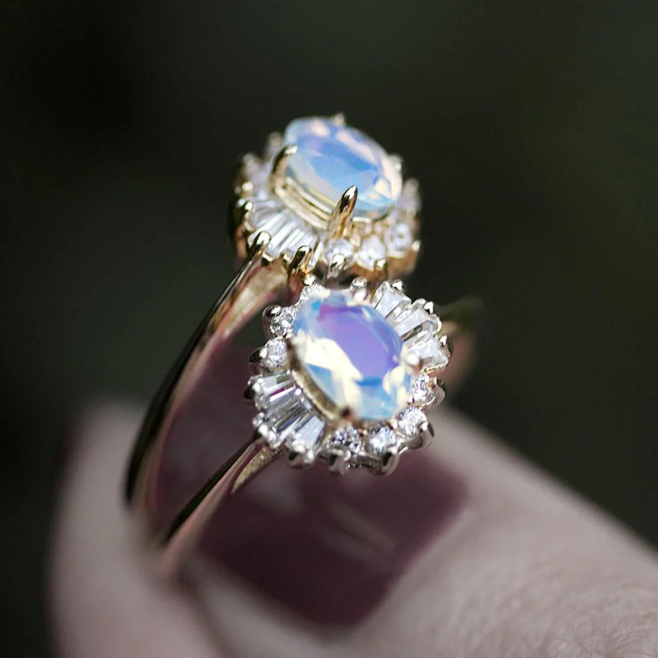 AURELIA. Opal Cluster Silver Ring - Image 3