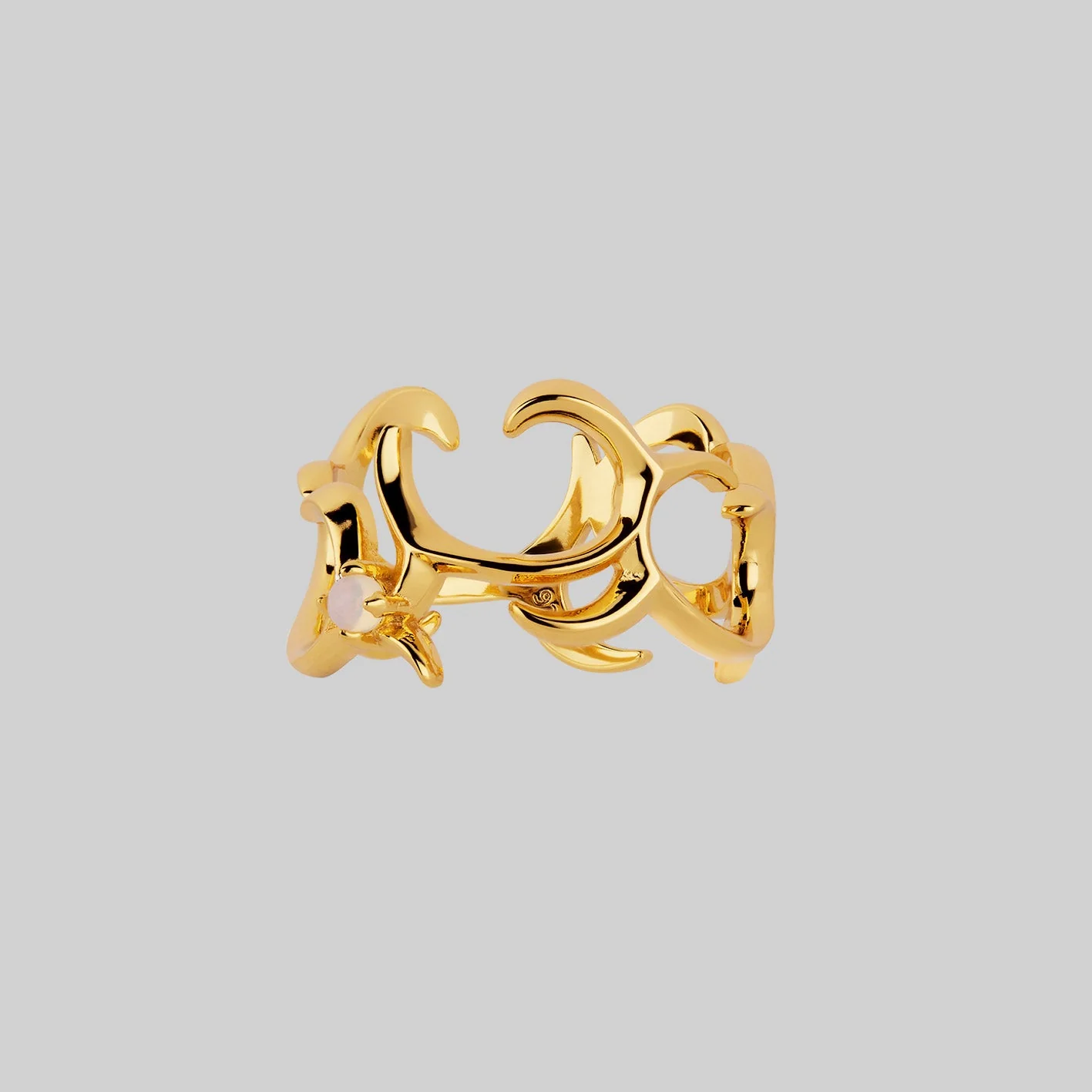 AURORA. Cosmic Waves Opalite Ring - Gold - Image 3