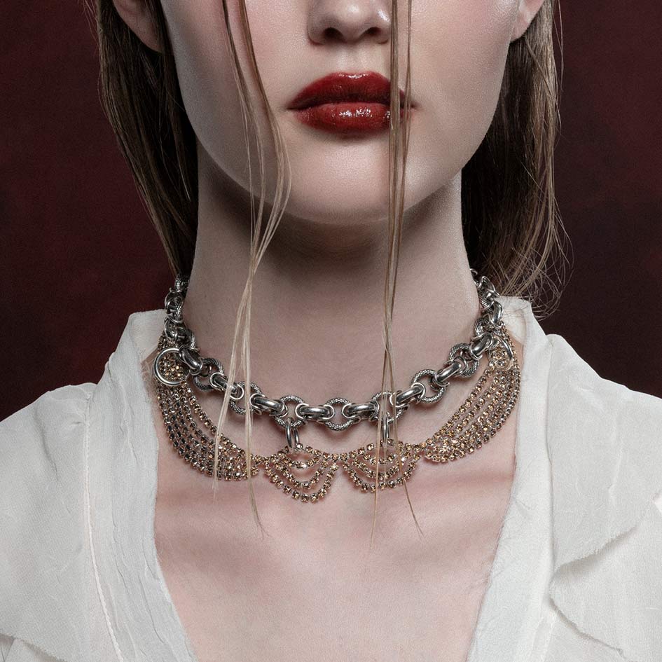 AWE. Chunky Dazzle Chain Collar - Silver - Image 2
