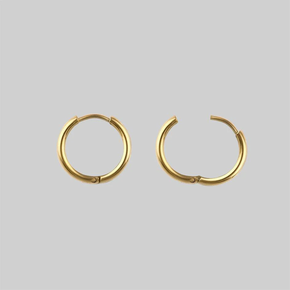 AYSU. Mini Moon Hoop Earrings - Gold - Image 3