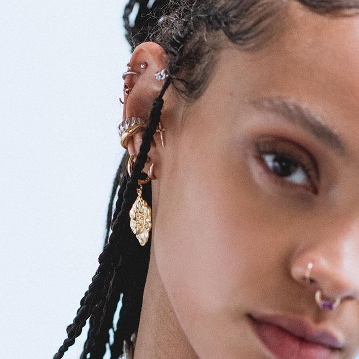 Ball Huggie Hoop Earrings - Silver - Image 3