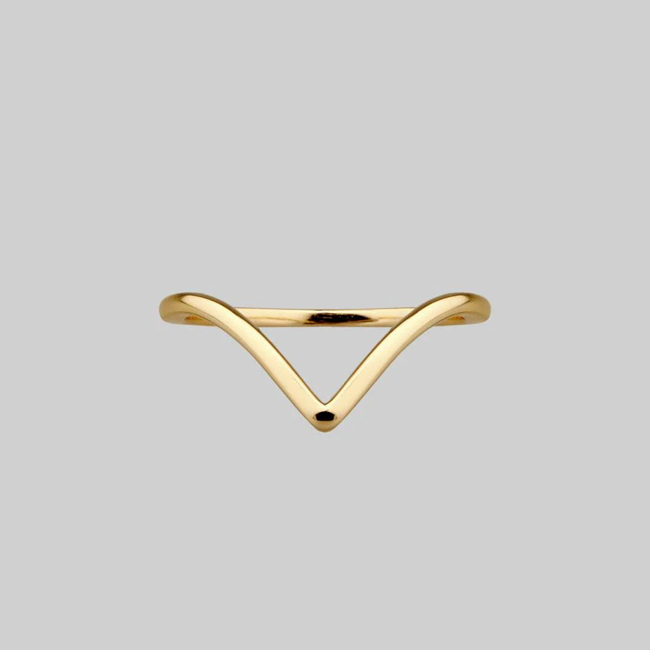 BIASED. Simple Chevron Gold Ring