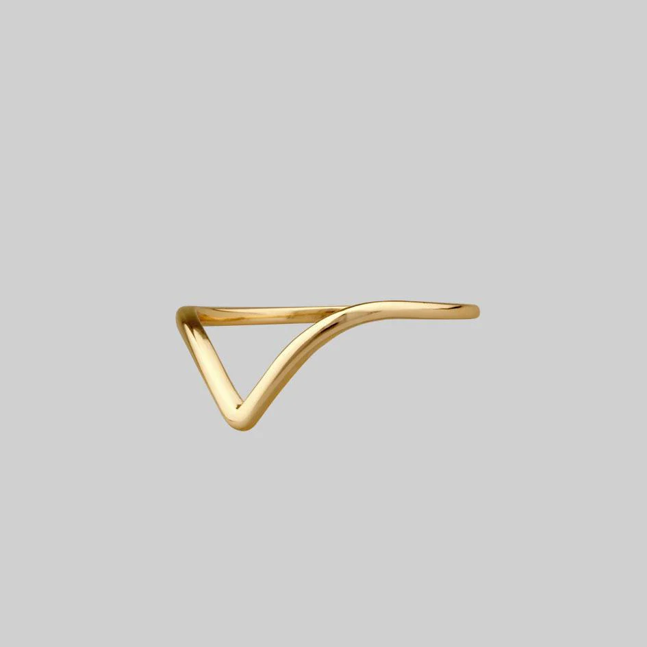 BIASED. Simple Chevron Gold Ring - Image 2