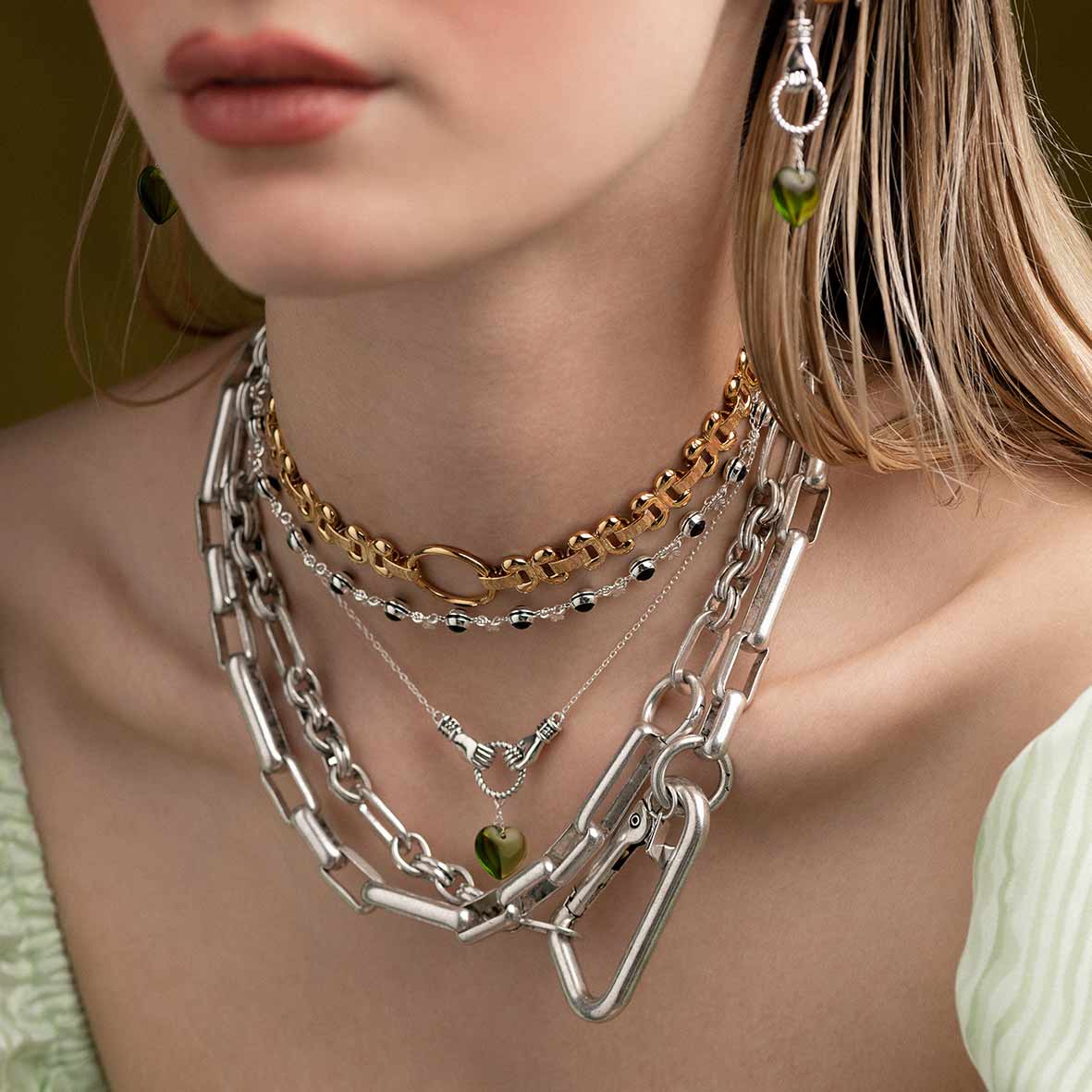 BRIDGET. Fancy Link Chain Choker - Gold - Image 3