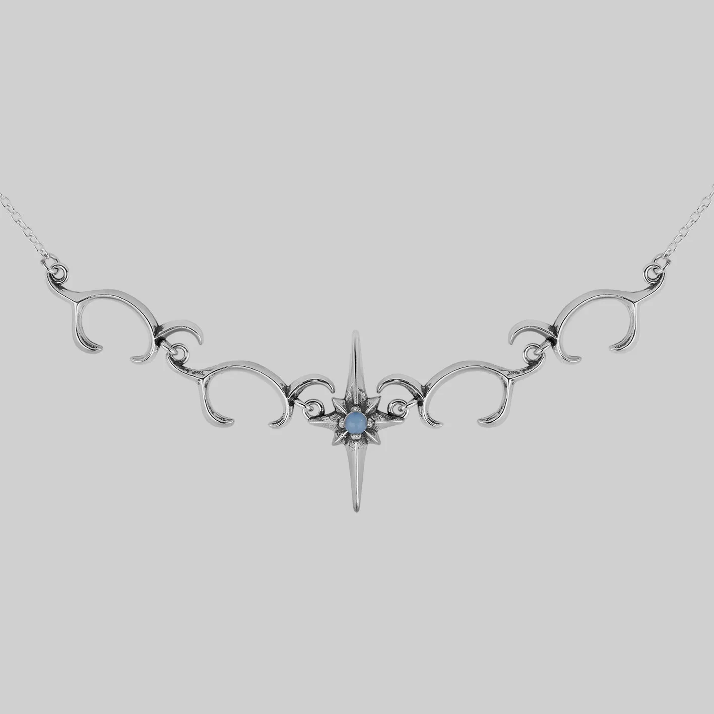 CASSIUS. Star Flare & Waves Opalite Necklace - Silver - Image 2