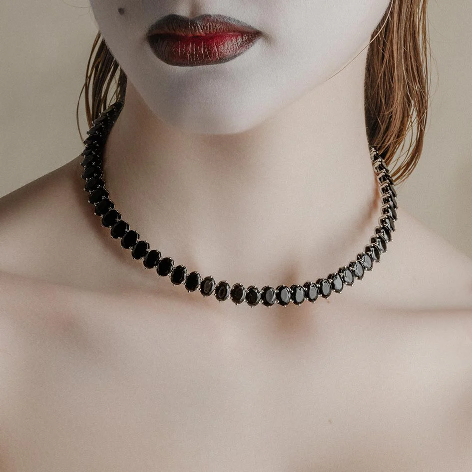 CIRQUE. Black CZ Torque Collar - Silver - Image 2