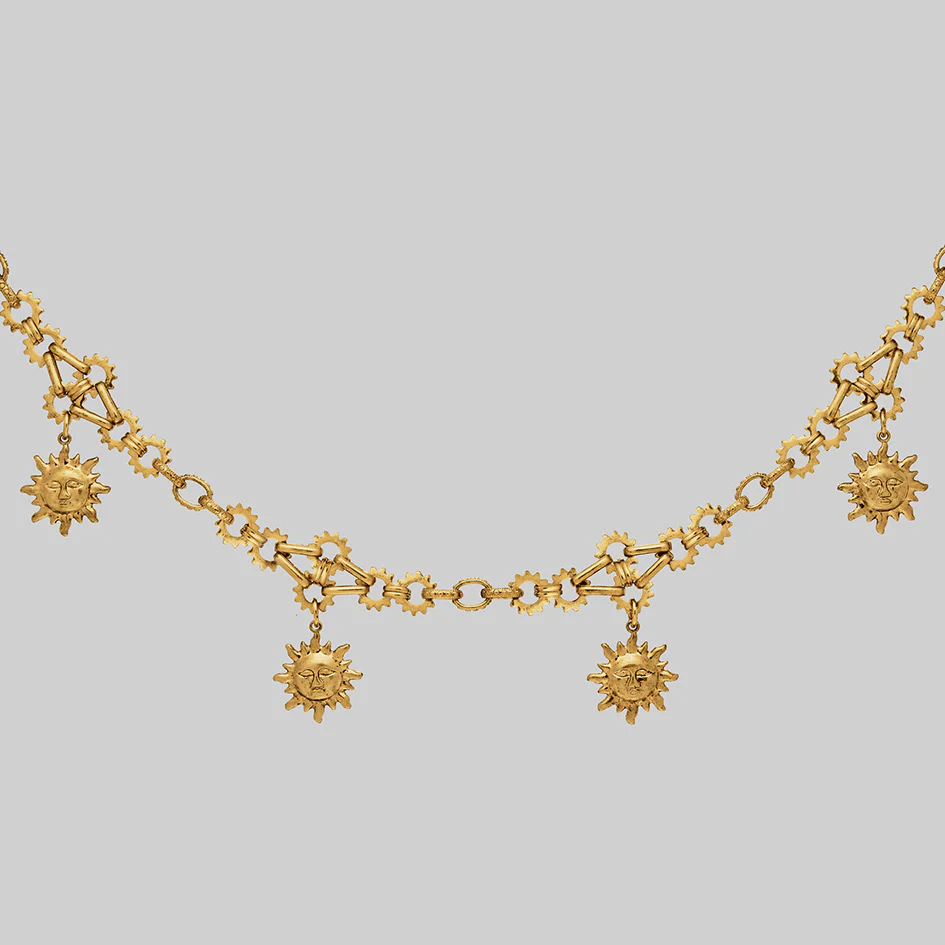CLARA. Solar Charm Collar - Gold