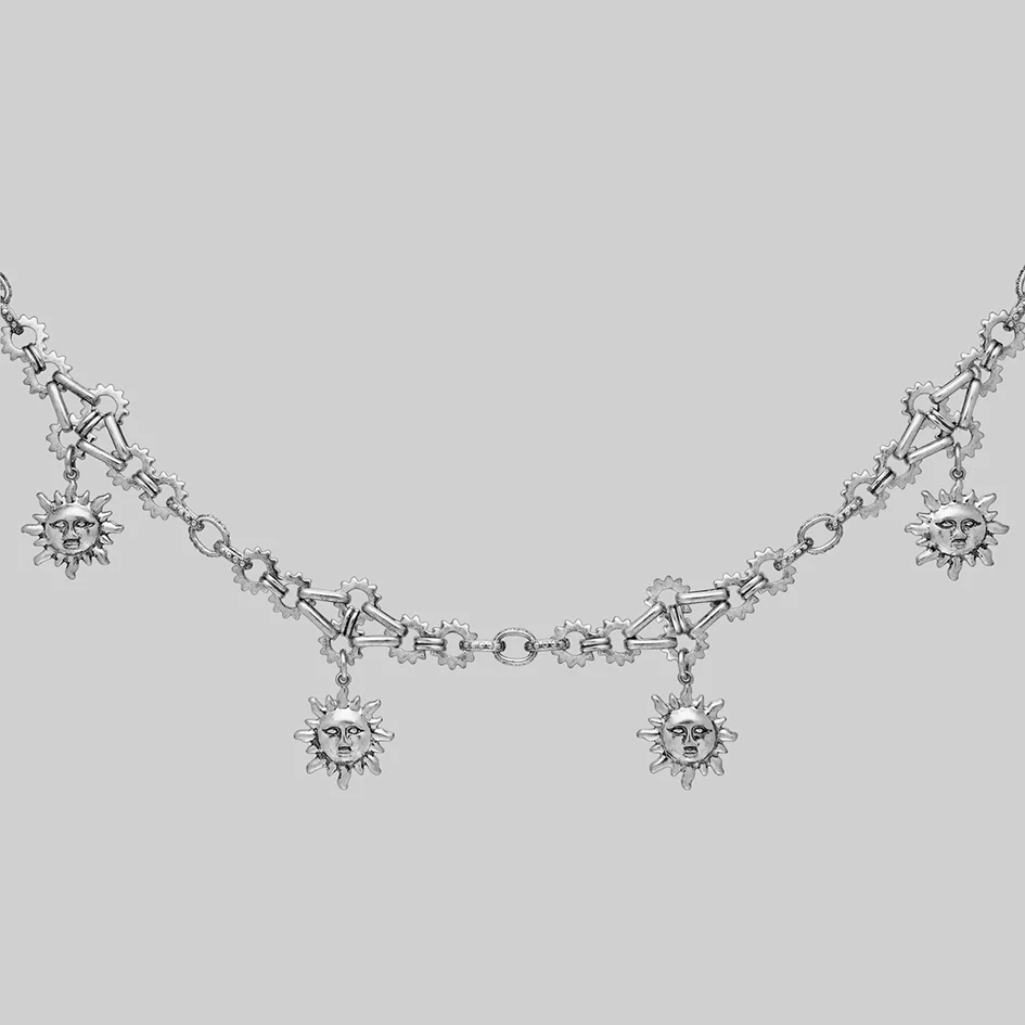 CLARA. Solar Charm Collar - Silver