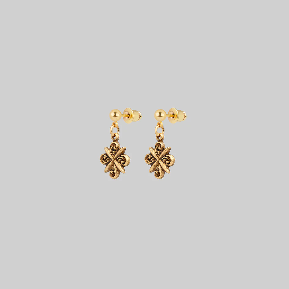 CLEMENTINE. Floral Twirl Earrings - Gold - Image 3