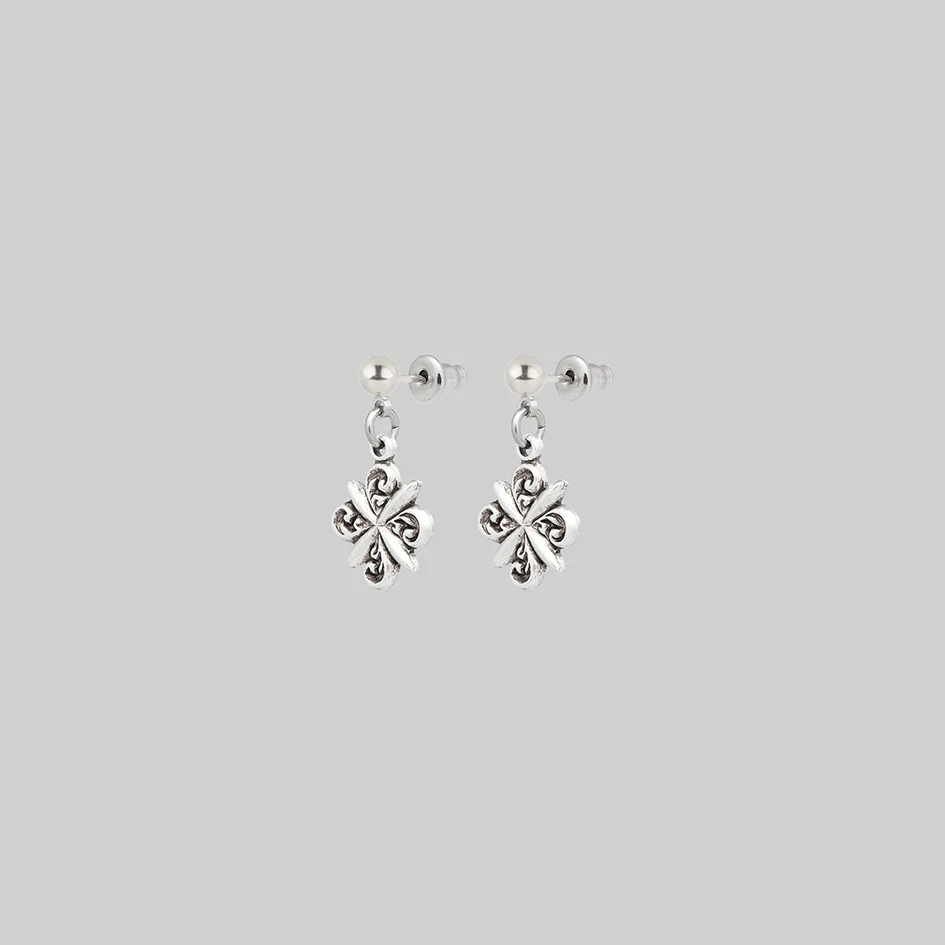 CLEMENTINE. Floral Twirl Earrings - Silver - Image 3