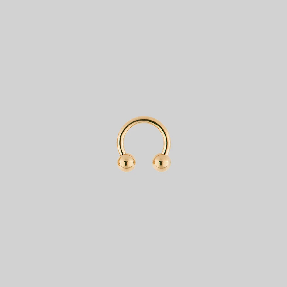 CLEO. Circular Titanium Barbell Ring - Gold - Image 10