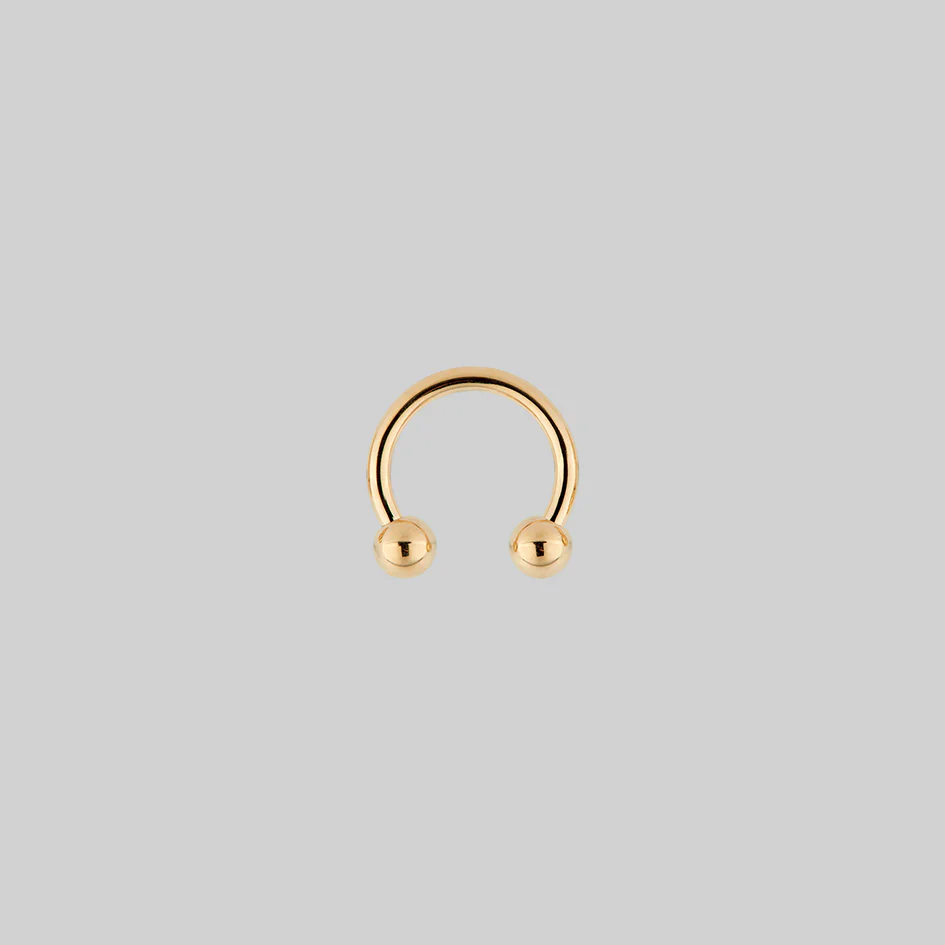CLEO. Circular Titanium Barbell Ring - Gold - Image 11