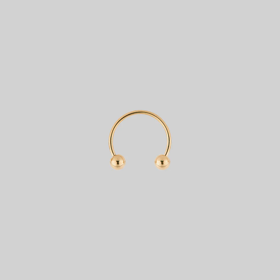CLEO. Circular Titanium Barbell Ring - Gold - Image 12