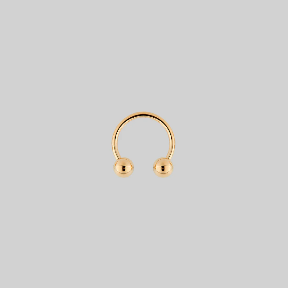CLEO. Circular Titanium Barbell Ring - Gold - Image 13