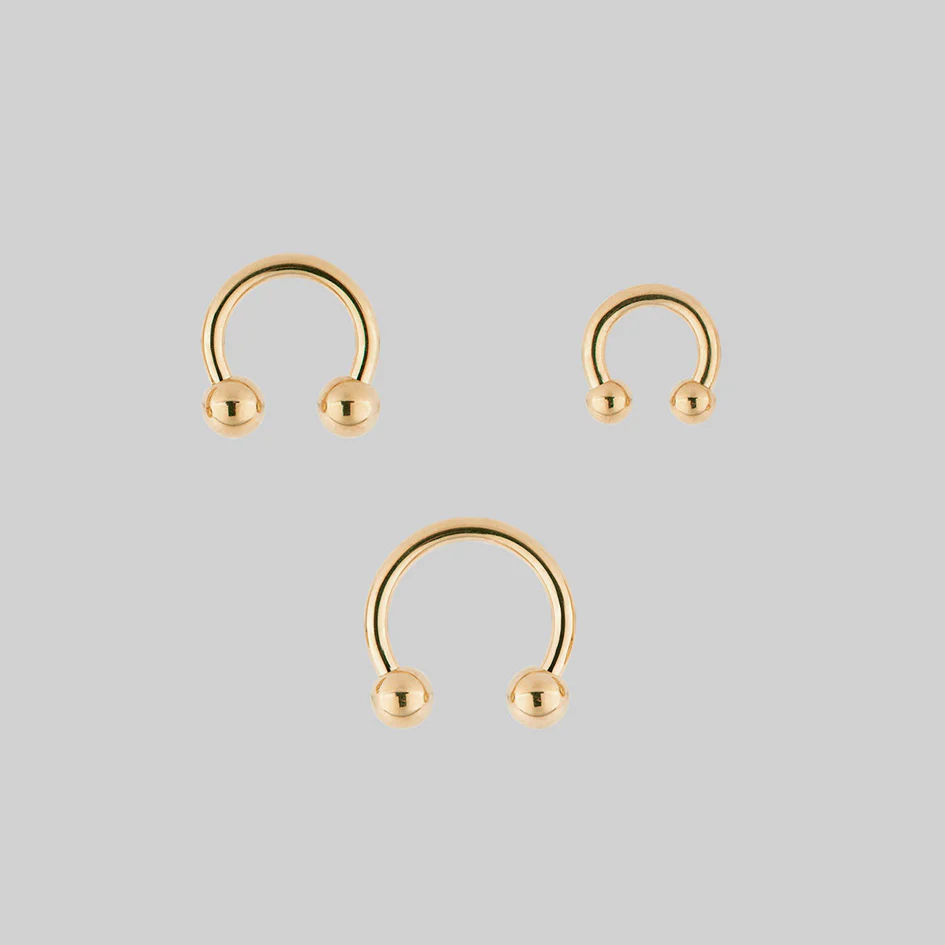 CLEO. Circular Titanium Barbell Ring - Gold - Image 16