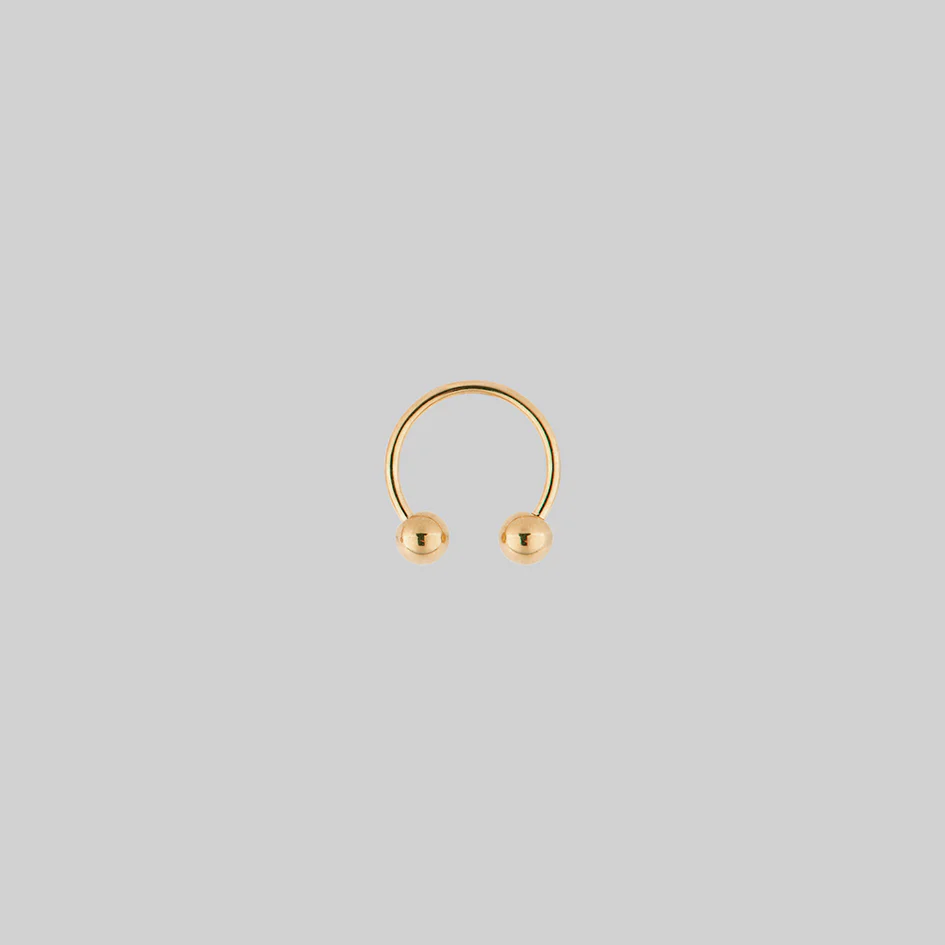 CLEO. Circular Titanium Barbell Ring - Gold - Image 8