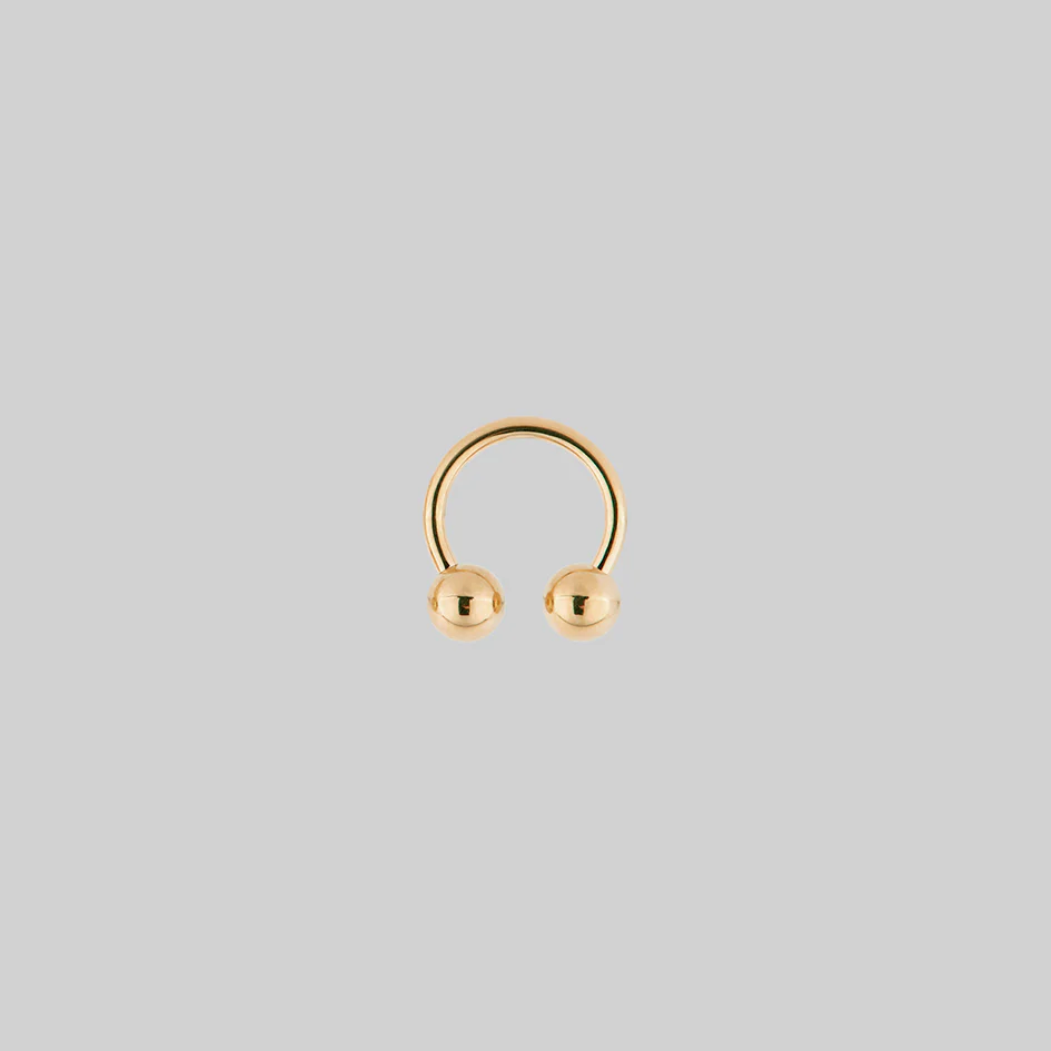 CLEO. Circular Titanium Barbell Ring - Gold - Image 9