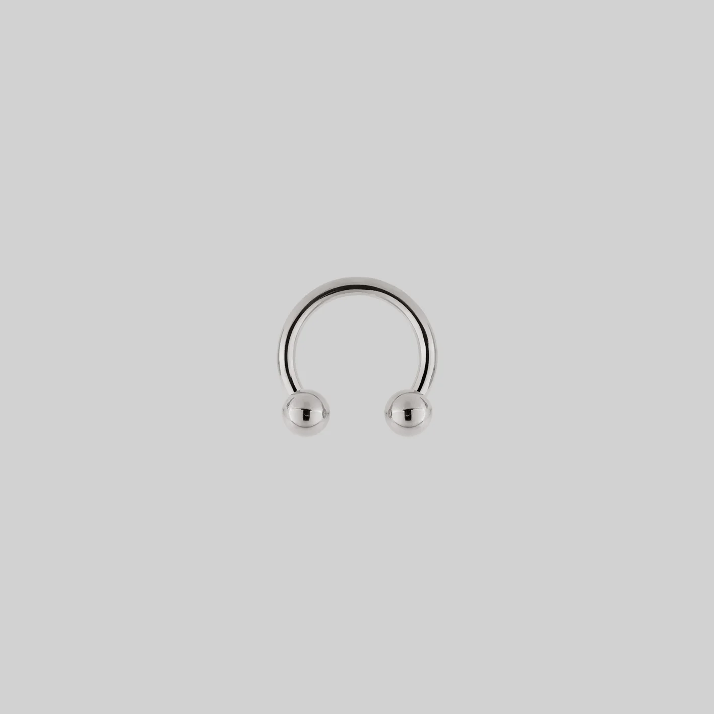 CLEO. Circular Titanium Barbell Ring - Silver - Image 3
