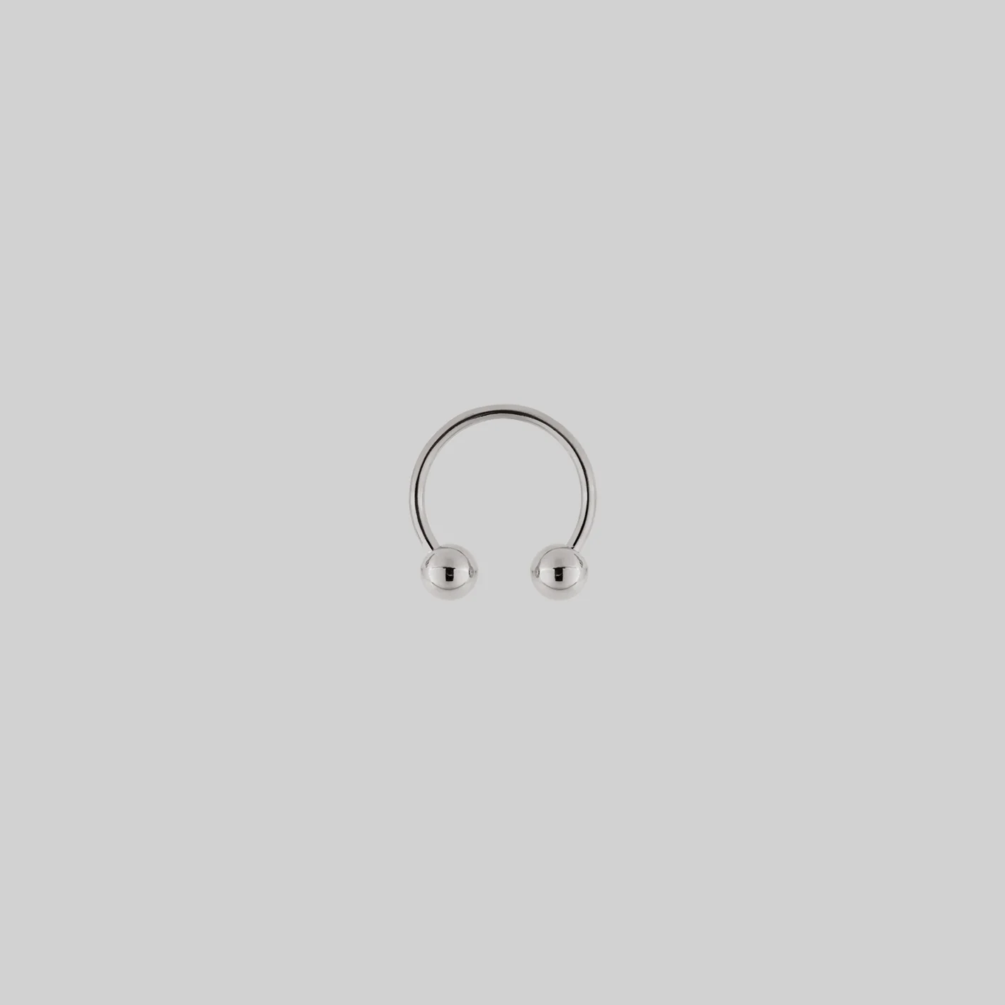 CLEO. Circular Titanium Barbell Ring - Silver - Image 8