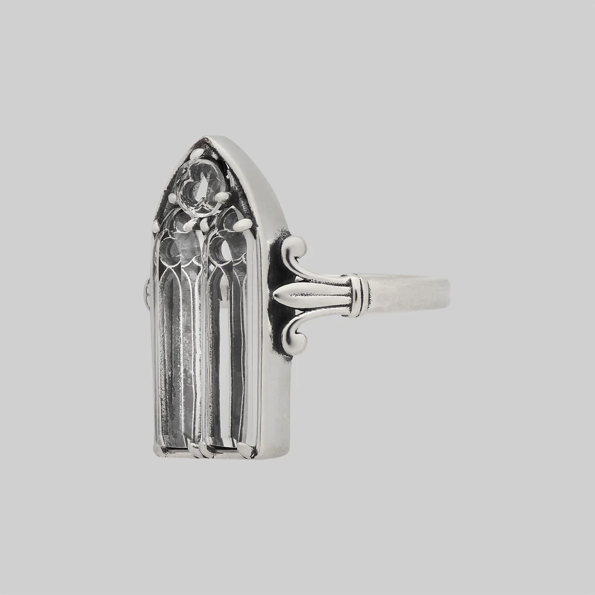 CLERESTORY. Cathedral Glass Window Ring - Silver - Image 3