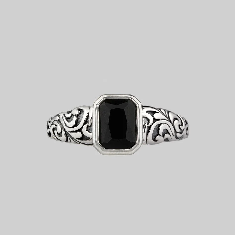 IN MEMORIAM. Onyx Ashes Cremation Ring - Image 2