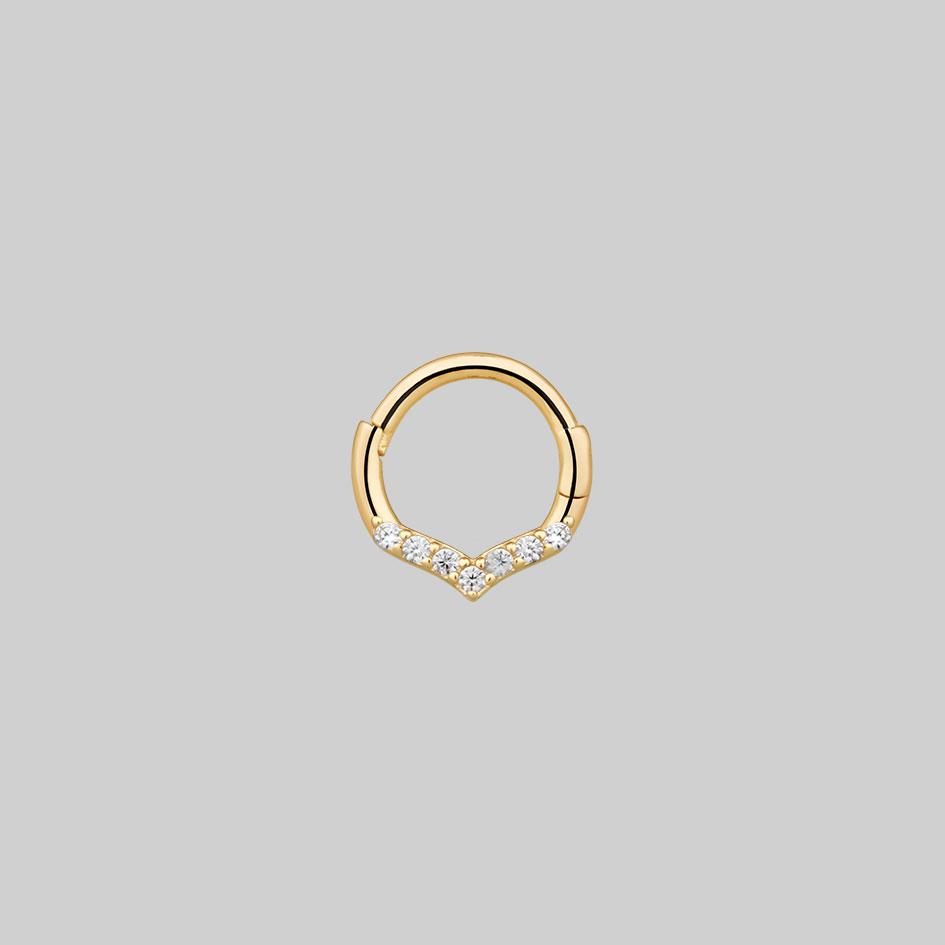 CUPID. Chevron Gold Clicker Ring - Septum - Image 2