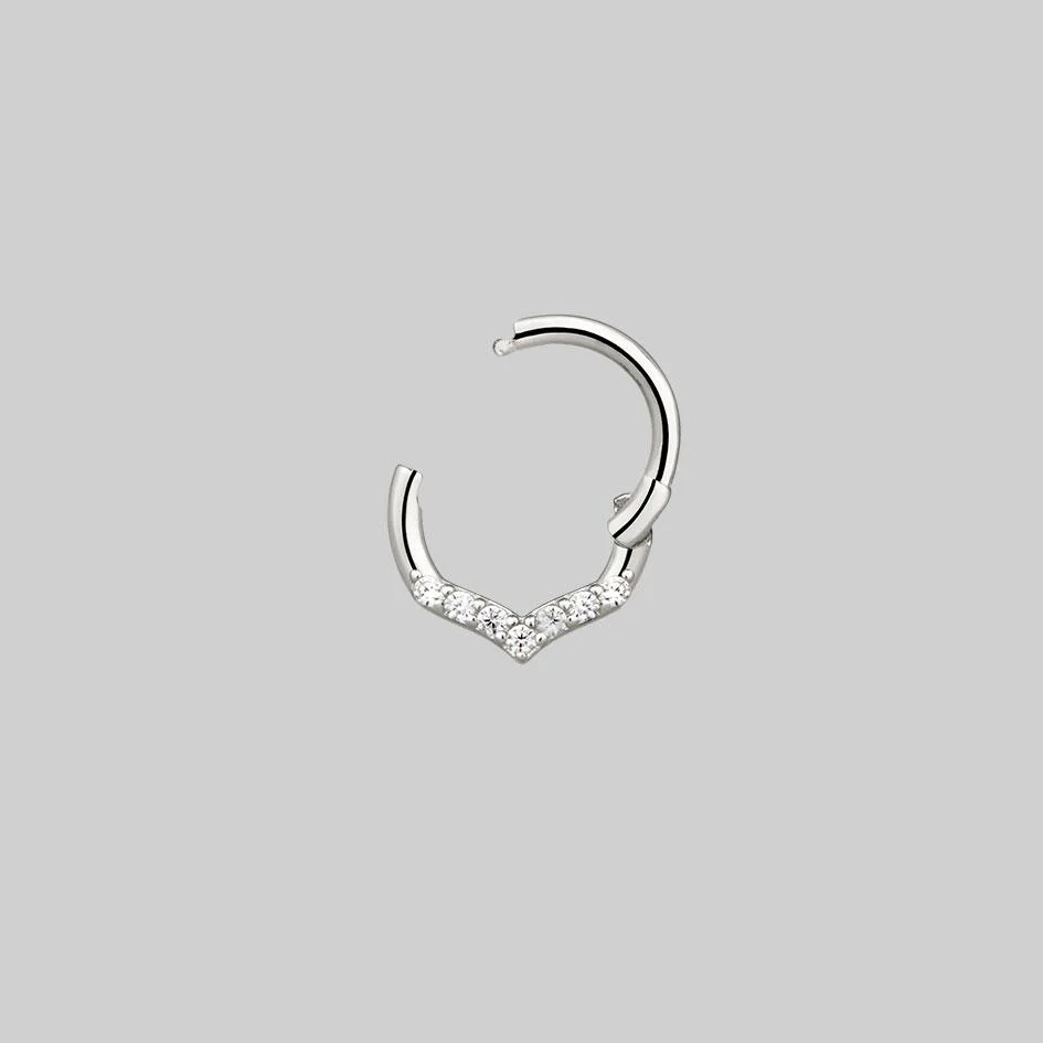 CUPID. Chevron Silver Clicker Ring - Septum - Image 3