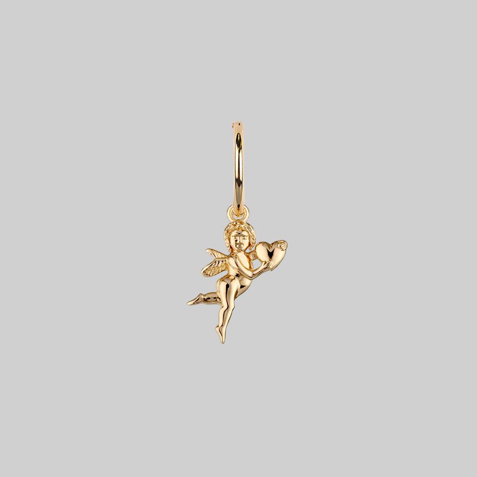 Cupid & Psyche Lovers Hoop Earrings - Gold - Image 4