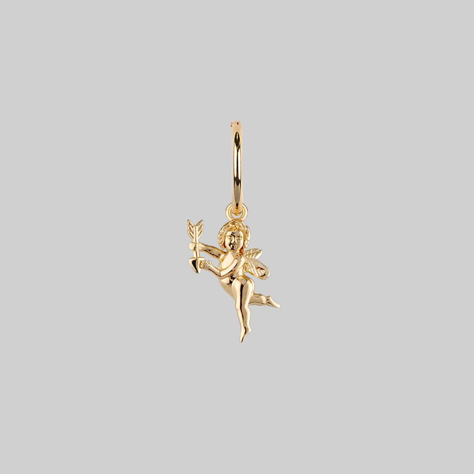 Cupid & Psyche Lovers Hoop Earrings - Gold - Image 5