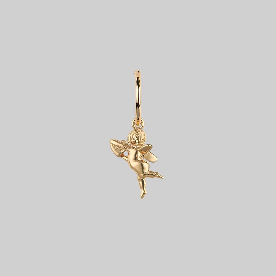 Cupid & Psyche Lovers Hoop Earrings - Gold - Image 6