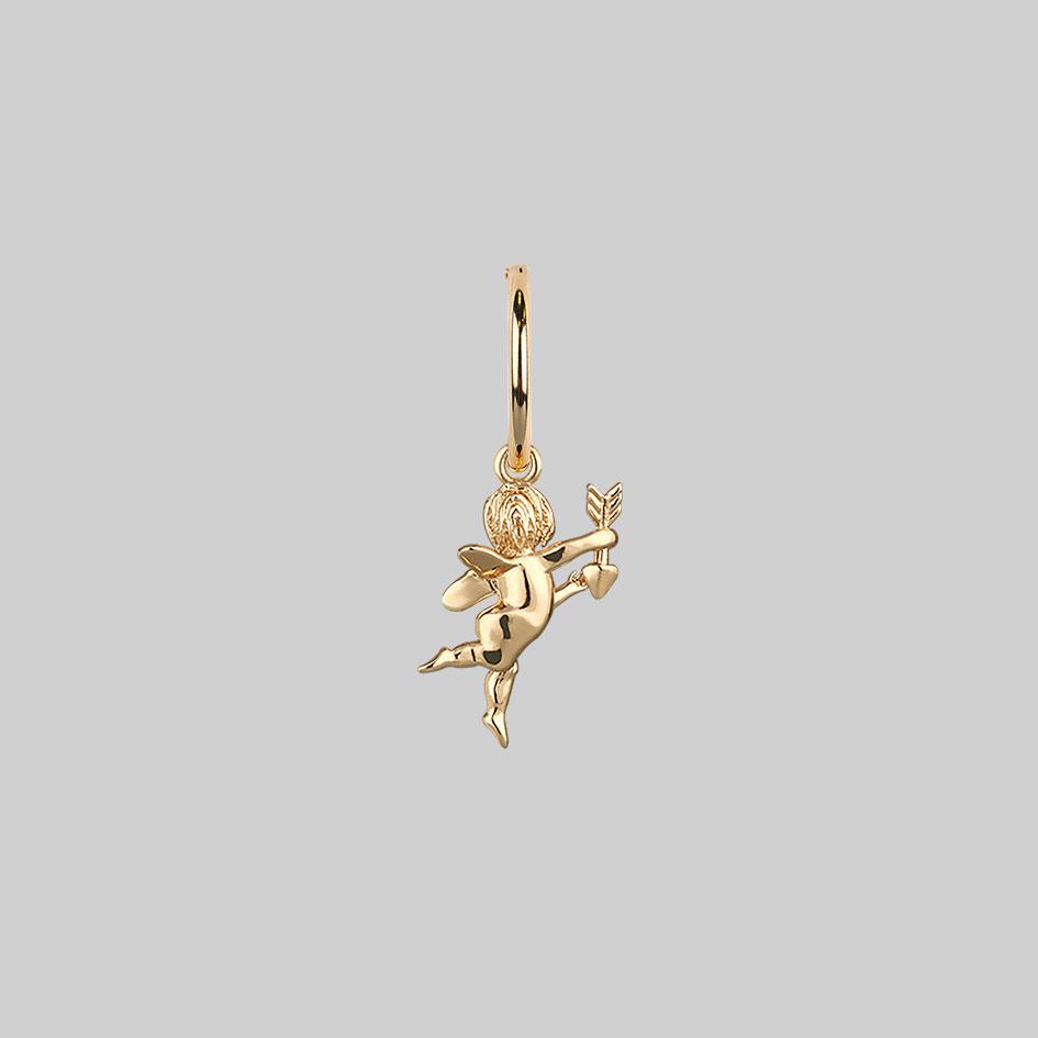 Cupid & Psyche Lovers Hoop Earrings - Gold - Image 7