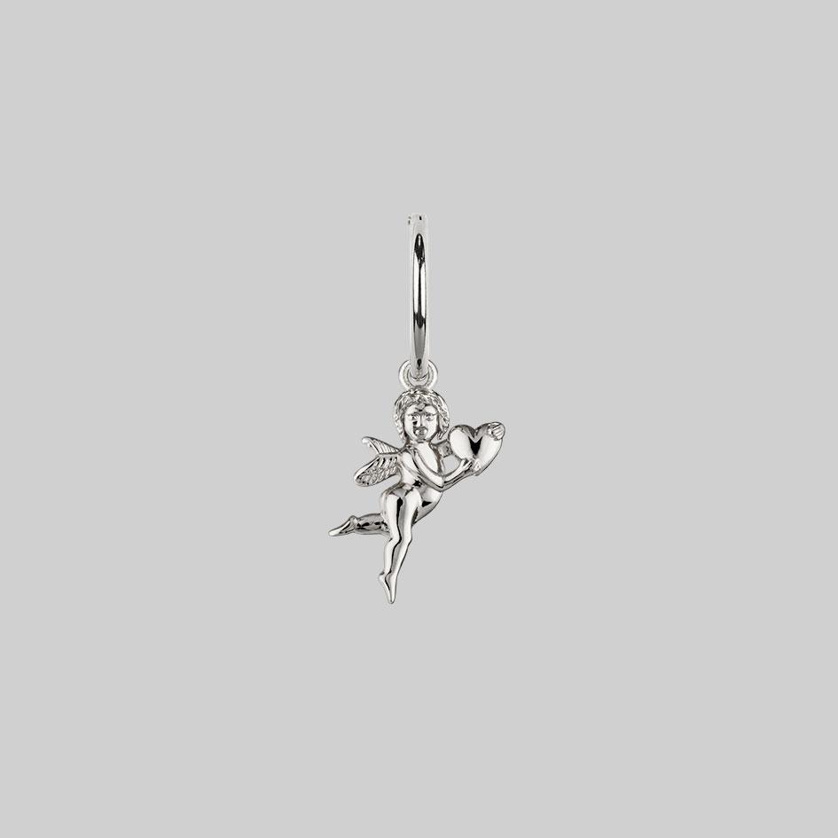 Cupid & Psyche Lovers Hoop Earrings - Silver - Image 4