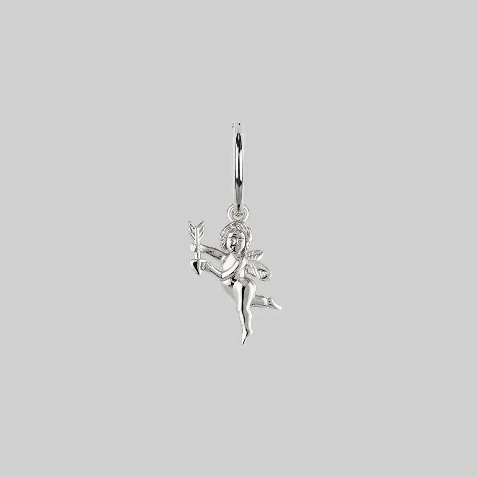 Cupid & Psyche Lovers Hoop Earrings - Silver - Image 5