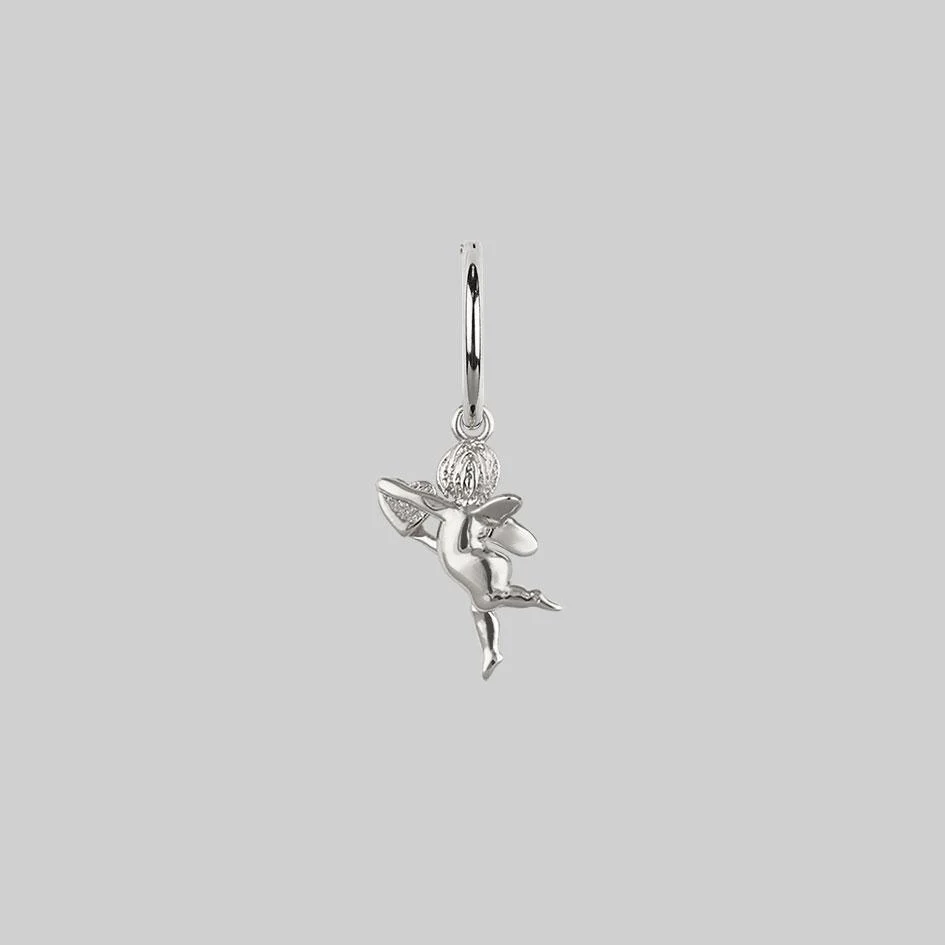 Cupid & Psyche Lovers Hoop Earrings - Silver - Image 6