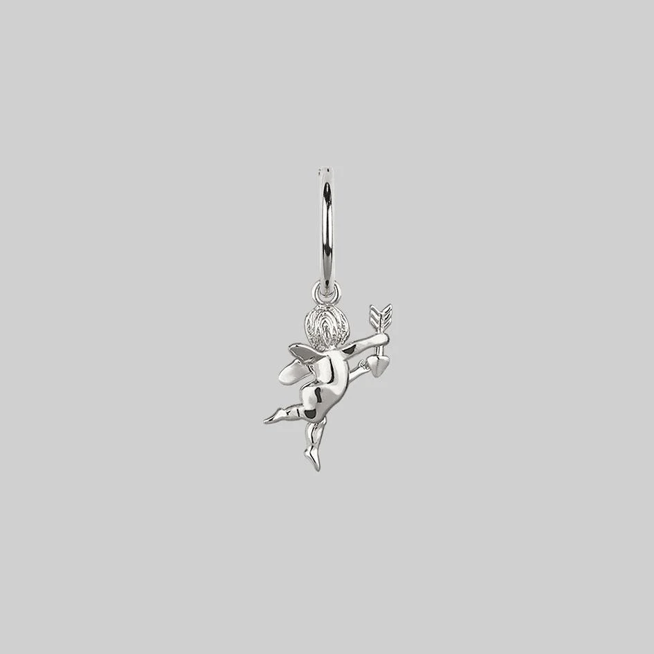 Cupid & Psyche Lovers Hoop Earrings - Silver - Image 7