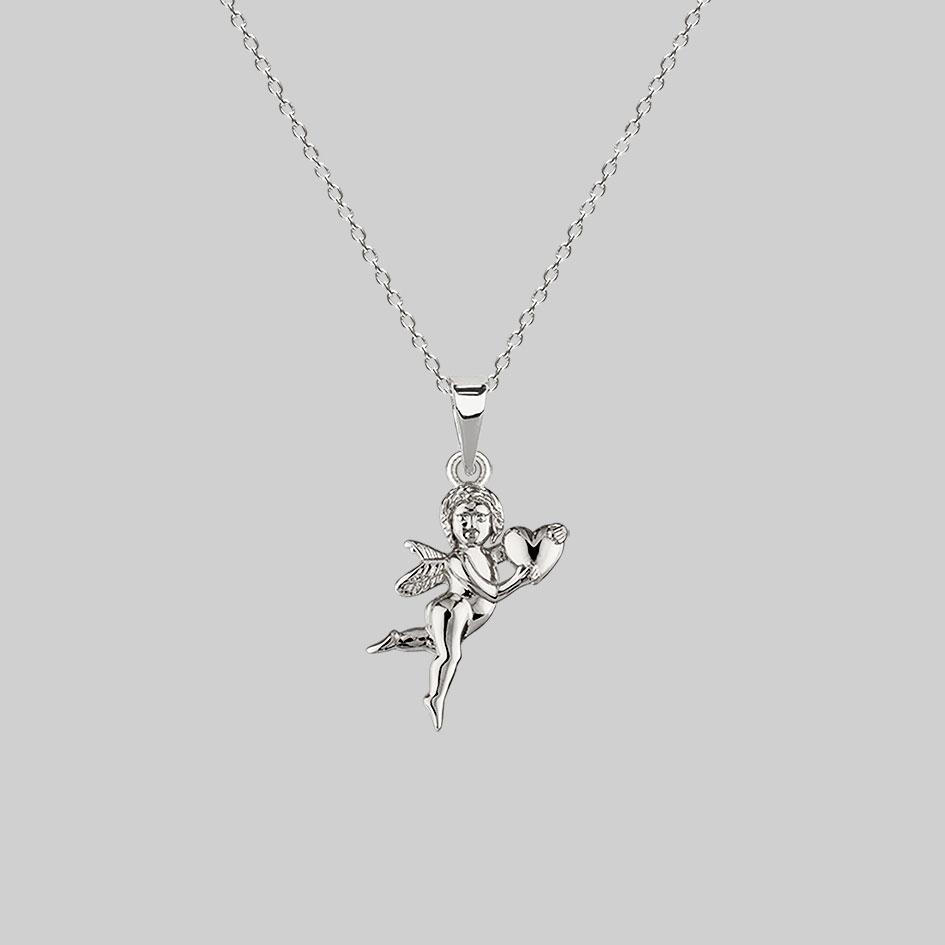 Cupid & Psyche Lovers Layering Necklace - Silver - Image 3