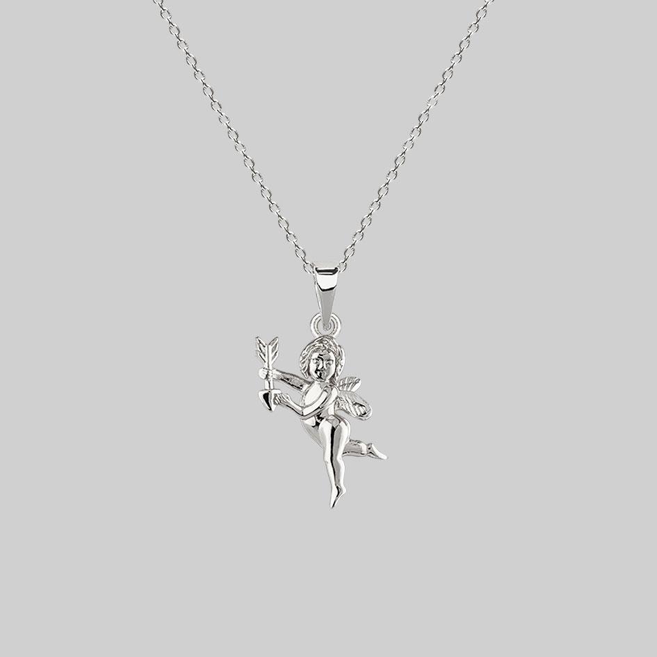 Cupid & Psyche Lovers Layering Necklace - Silver - Image 5