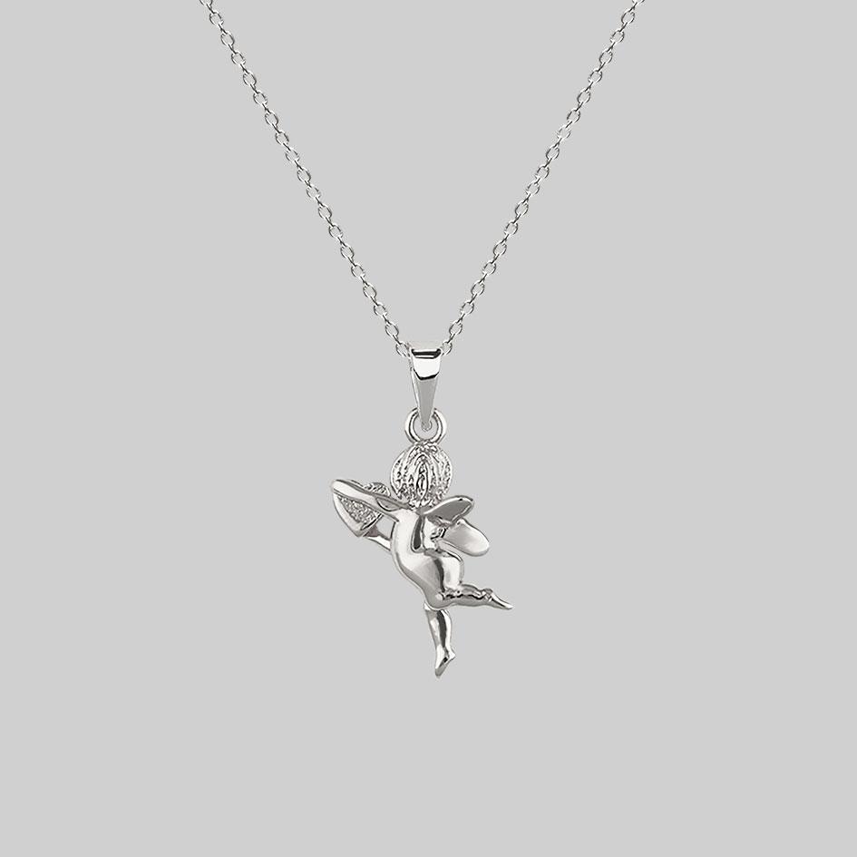 Cupid & Psyche Lovers Layering Necklace - Silver - Image 6