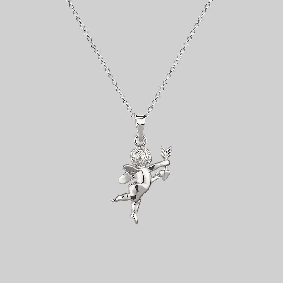 Cupid & Psyche Lovers Layering Necklace - Silver - Image 7